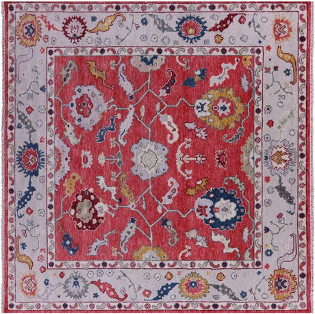 Square Turkish Oushak Hand Knotted Wool Rug - Manhattan Rugs