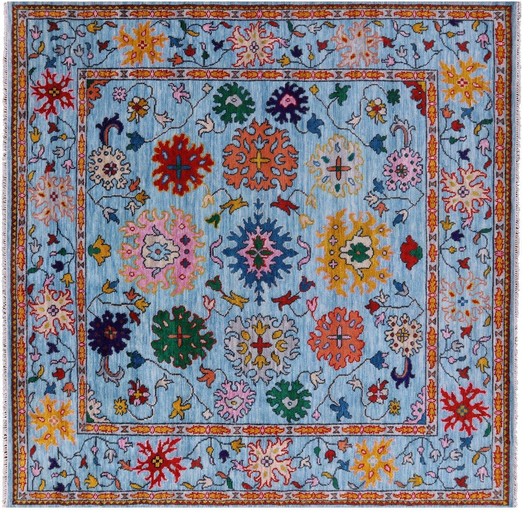 Square Turkish Oushak Hand Knotted Wool Rug - Manhattan Rugs