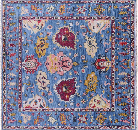 Square Turkish Oushak Hand Knotted Rug - Manhattan Rugs