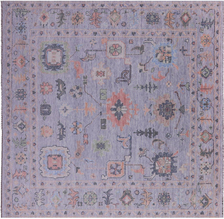 Square Handmade Turkish Oushak Wool Rug - Manhattan Rugs