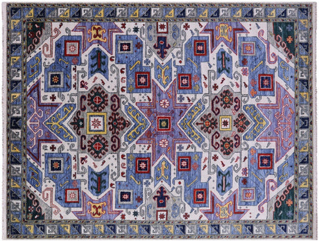 Geometric Kazak Handmade Wool Rug - Manhattan Rugs