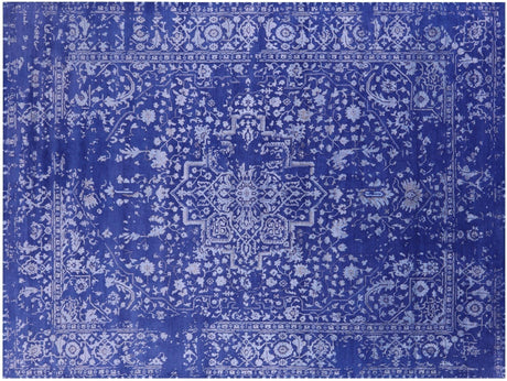 Persian Heriz Serapi Hand Knotted Wool & Silk Rug - Manhattan Rugs