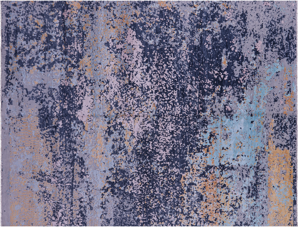 SUPER SALE 7' 11" X 10' 4" Abstract Hand Knotted Wool & Silk Rug - Q11785