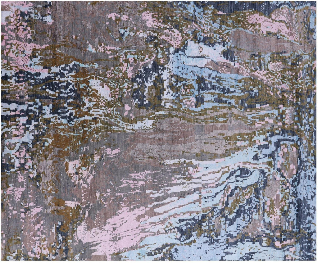 Abstract Handmade Wool & Silk Rug - Manhattan Rugs