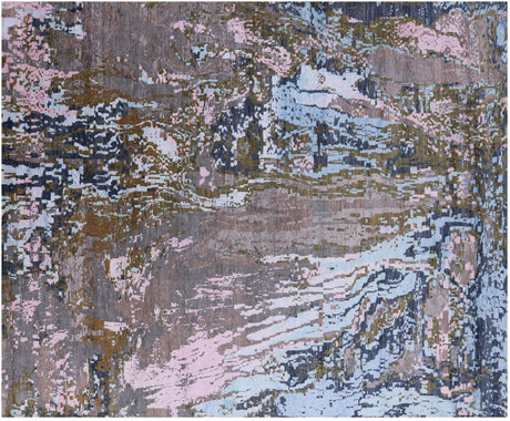 Abstract Handmade Wool & Silk Rug - Manhattan Rugs