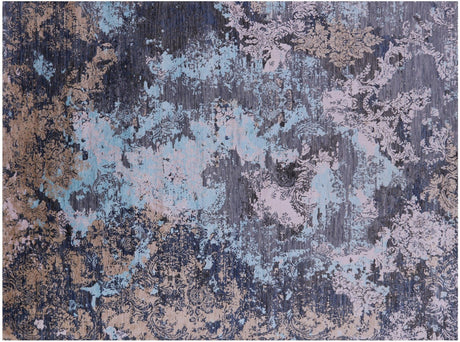 Abstract Wool & Silk Hand Knotted Rug - Manhattan Rugs