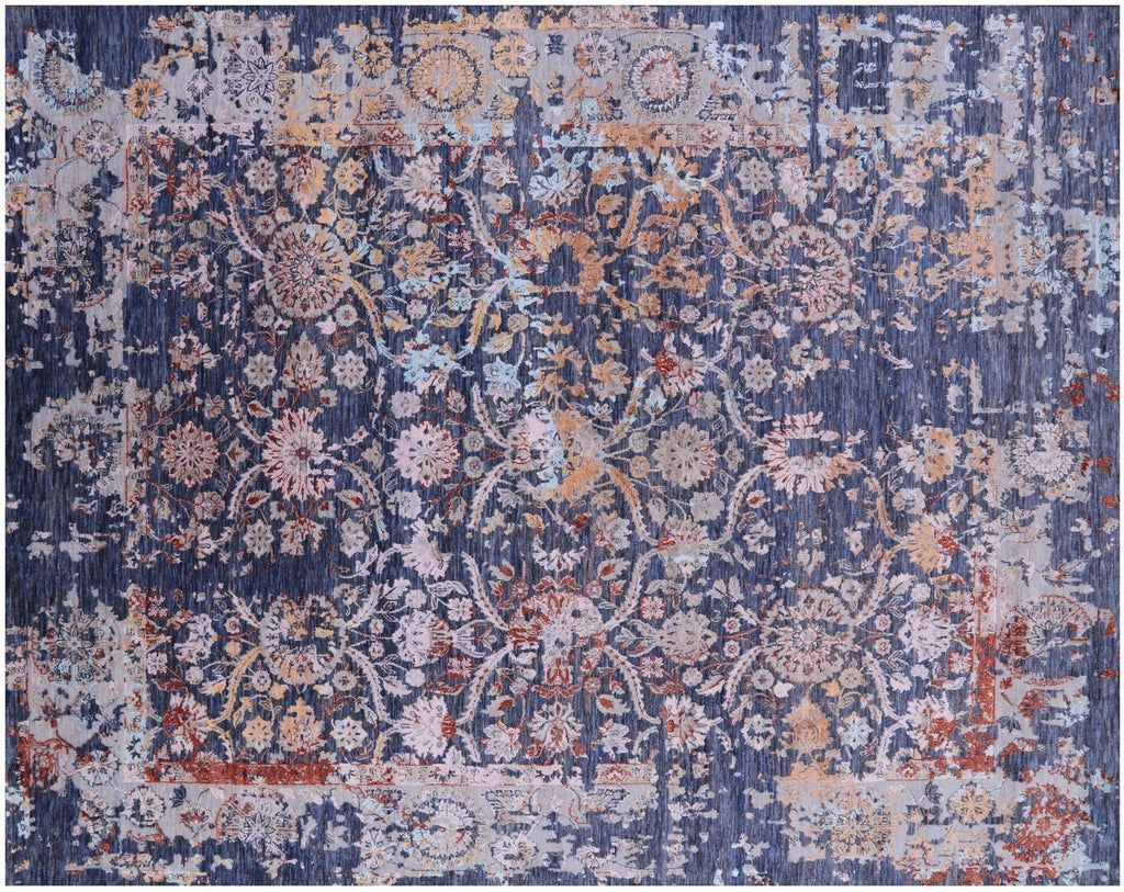 Persian Tabriz Hand Knotted Wool & Silk Rug - Manhattan Rugs