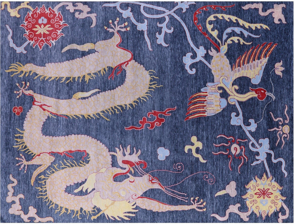 Dragon And Phoenix Design Handmade Wool Rug - Manhattan Rugs
