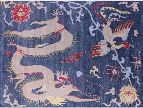 Dragon And Phoenix Design Handmade Wool Rug - Manhattan Rugs