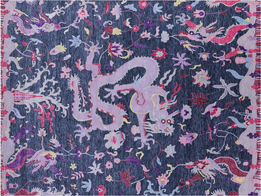Dragon Design Hand Knotted Wool Rug - Manhattan Rugs
