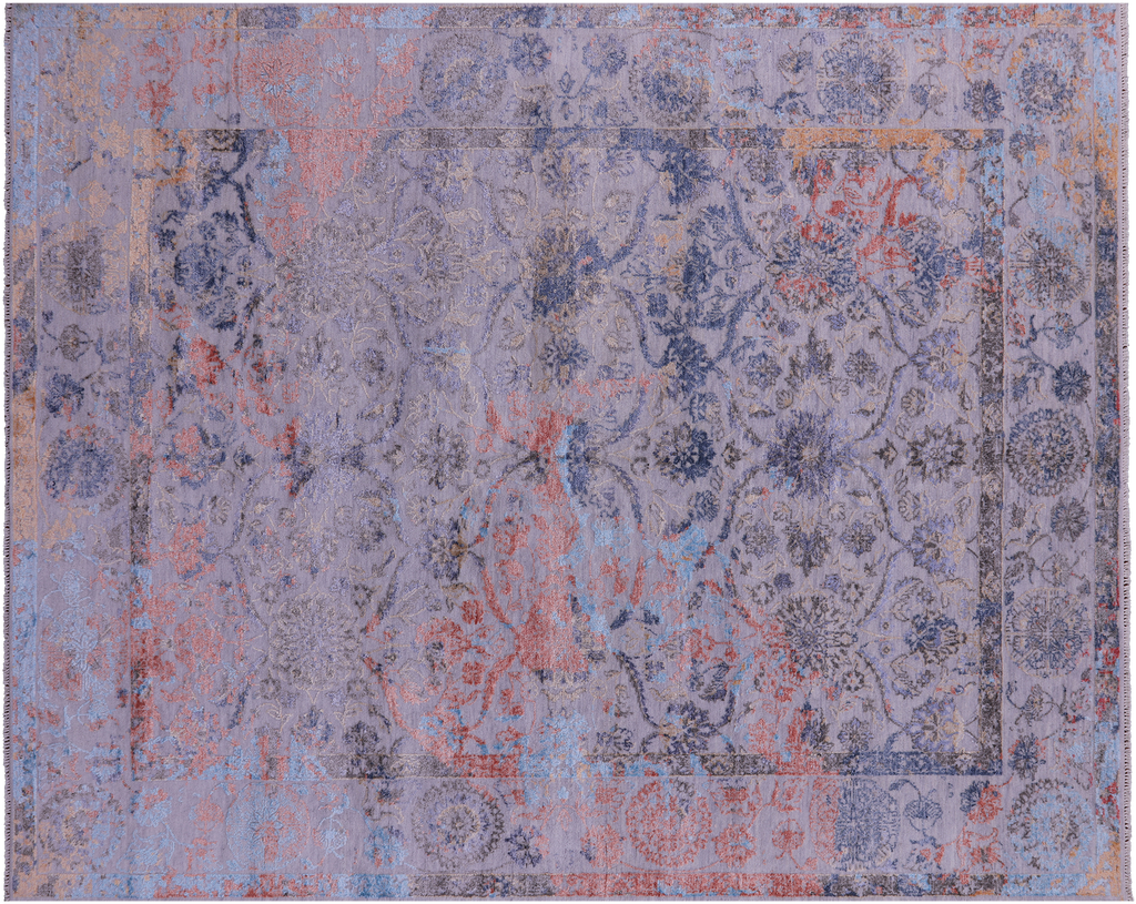 Persian Tabriz Handmade Wool & Silk Rug 8' 0" X 10' 1" - Q11815