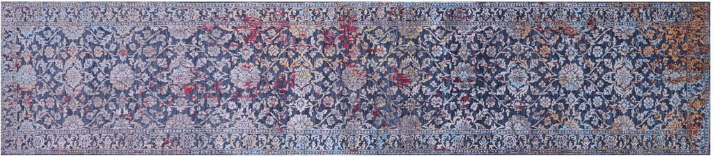 Runner Wool & Silk Persian Tabriz Hand-Knotted Rug - Manhattan Rugs