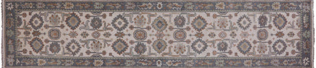 Oushak Hand Knotted Wool Runner Rug - Manhattan Rugs