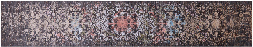 Runner Modern Wool & Silk Hand Knotted Rug - Manhattan Rugs