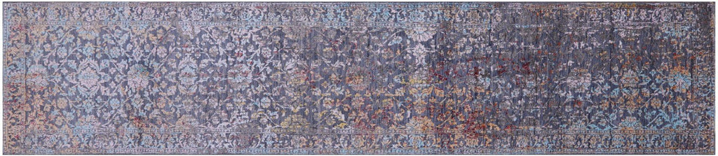 Persian Tabriz Hand-Knotted Wool & Silk Runner Rug - Manhattan Rugs