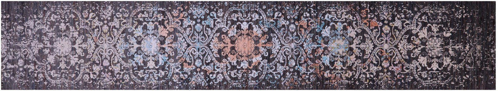 Runner Modern Wool & Silk Handmade Rug - Manhattan Rugs