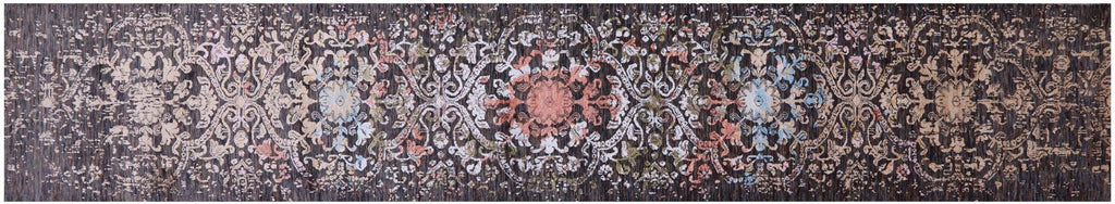 Runner Modern Wool & Silk Handmade Rug - Manhattan Rugs