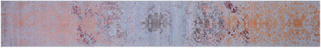 Wool & Silk Modern Hand Knotted Runner Rug - Manhattan Rugs