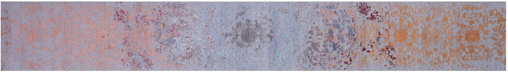 Modern Wool & Silk Hand Knotted Runner Rug - Manhattan Rugs