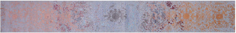 Modern Wool & Silk Hand Knotted Runner Rug - Manhattan Rugs
