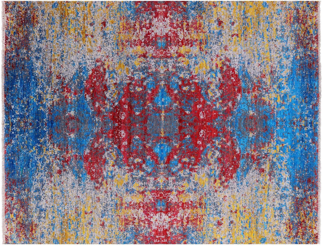Abstract Hand Knotted Wool & Silk Rug - Manhattan Rugs