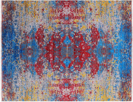 Abstract Hand Knotted Wool & Silk Rug - Manhattan Rugs