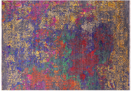 Wool & Silk Modern Hand Knotted Rug - Manhattan Rugs