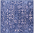 SUPER SALE Blue 9' Square Modern Handmade Wool Rug - Q11888
