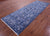 SUPER SALE Blue Runner Modern Handmade Wool Rug 4' 1" X 11' 10" - Q11899