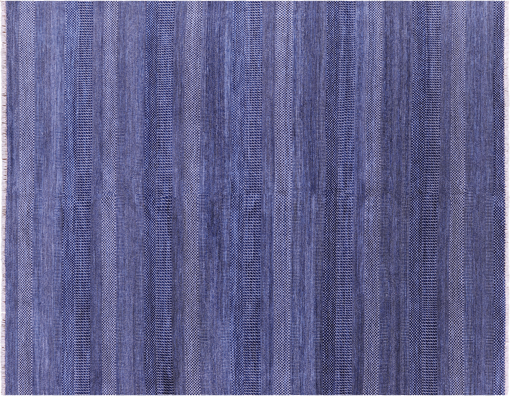 Blue Savannah Grass Handmade Wool & Silk Rug 8' 1" X 10' 3" - Q11916