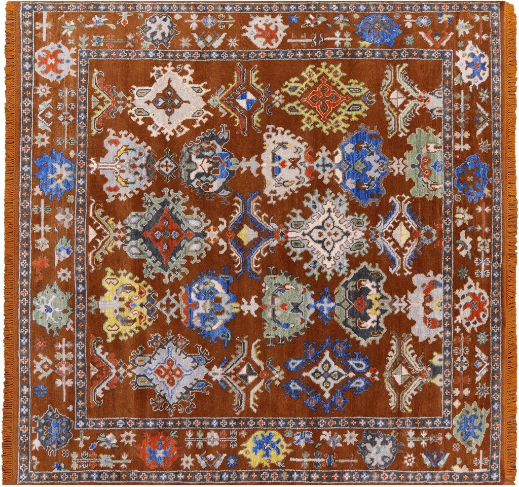 Square Turkish Oushak Handmade Wool Rug - Manhattan Rugs