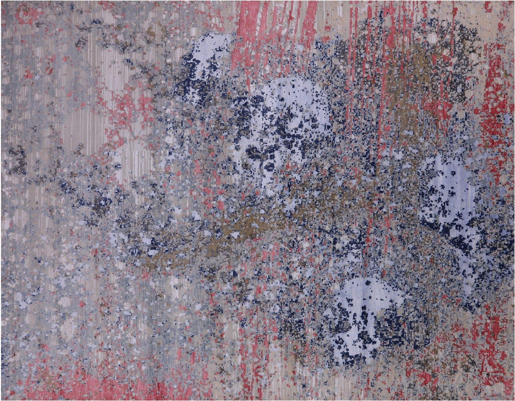 Wool & Silk Hand Knotted Abstract Rug - Manhattan Rugs