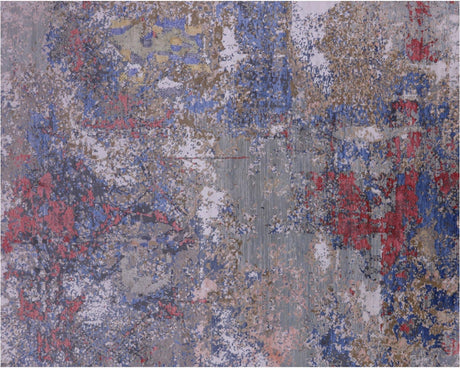Abstract Wool & Silk Hand Knotted Rug - Manhattan Rugs