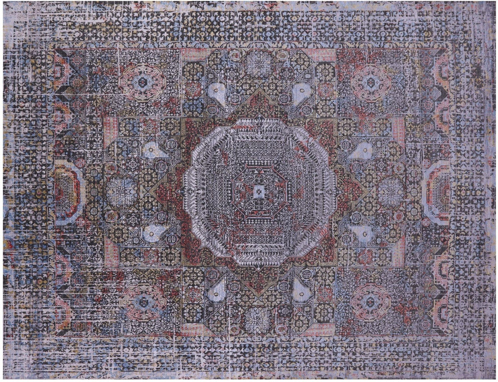 Mamluk Geometric Handmade Wool & Silk Rug - Manhattan Rugs