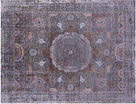 Mamluk Geometric Handmade Wool & Silk Rug - Manhattan Rugs