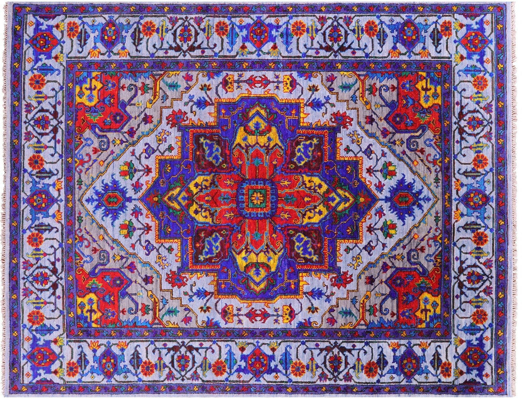 Handmade Persian Heriz Serapi Wool & Silk Rug - Manhattan Rugs