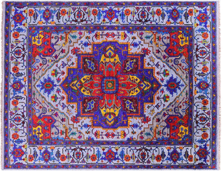 Handmade Persian Heriz Serapi Wool & Silk Rug - Manhattan Rugs