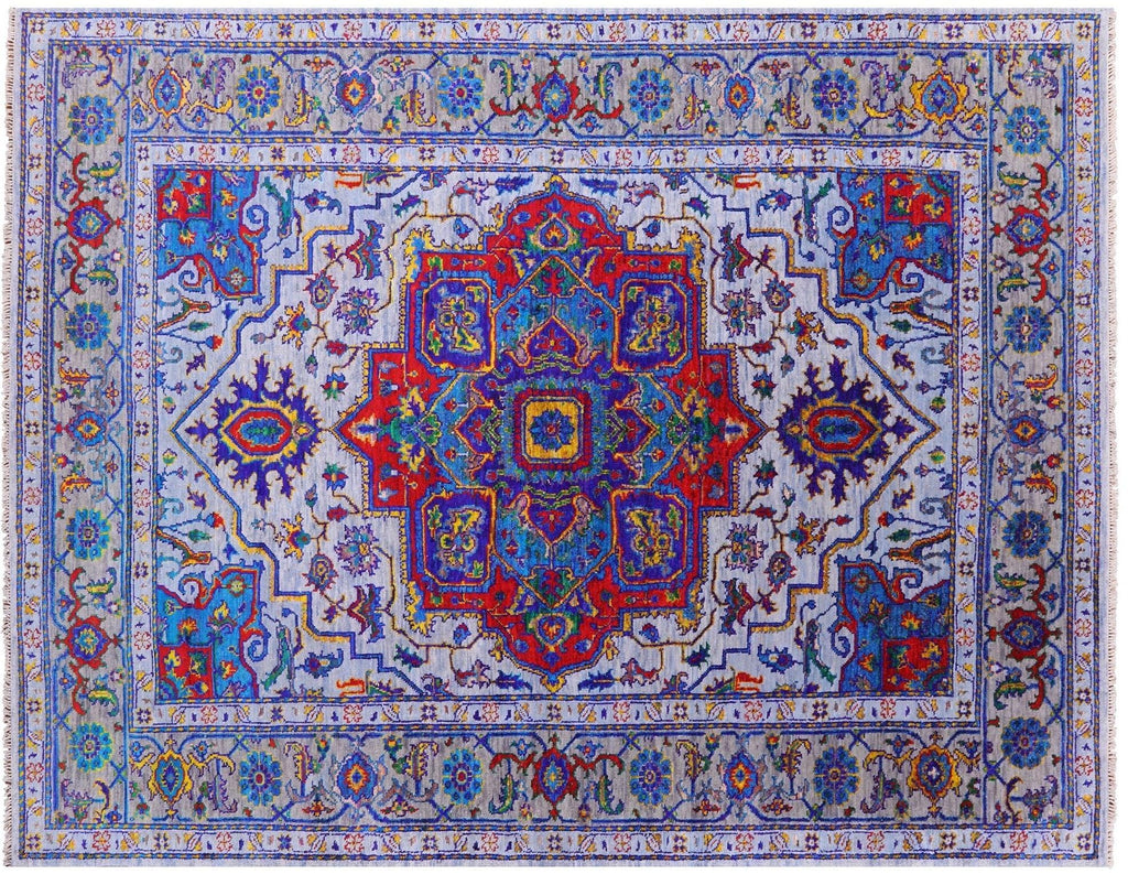 Wool & Silk Persian Heriz Serapi Handmade Rug - Manhattan Rugs