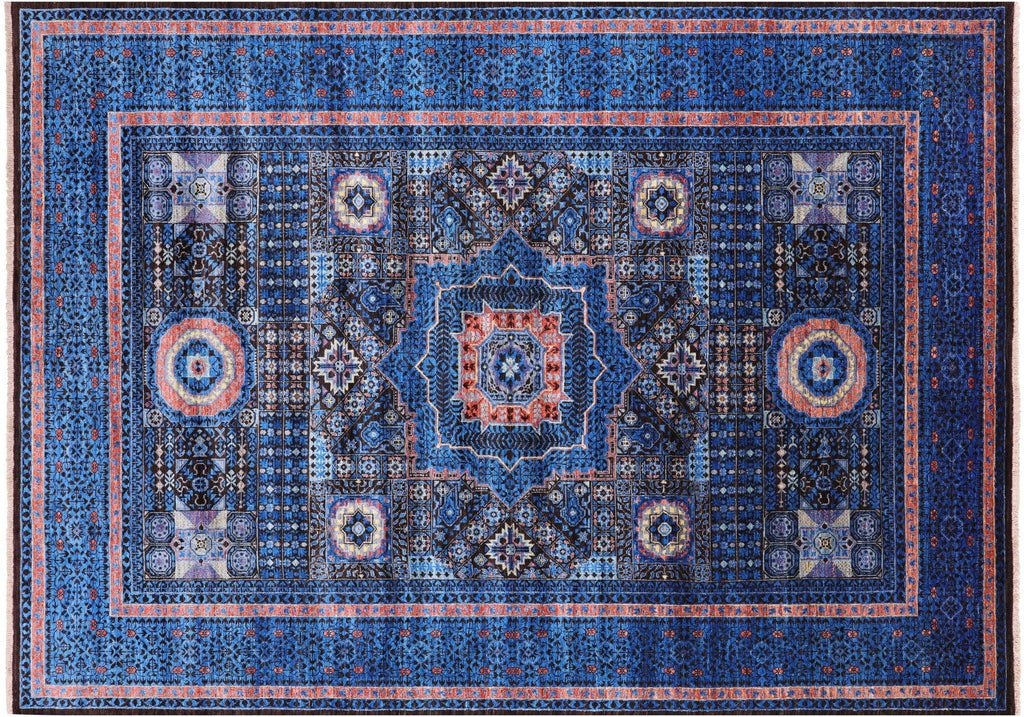 Geometric Mamluk Hand-Knotted Wool Rug - Manhattan Rugs