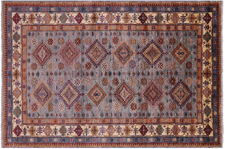 Super Kazak Geometric Hand Knotted Rug - Manhattan Rugs
