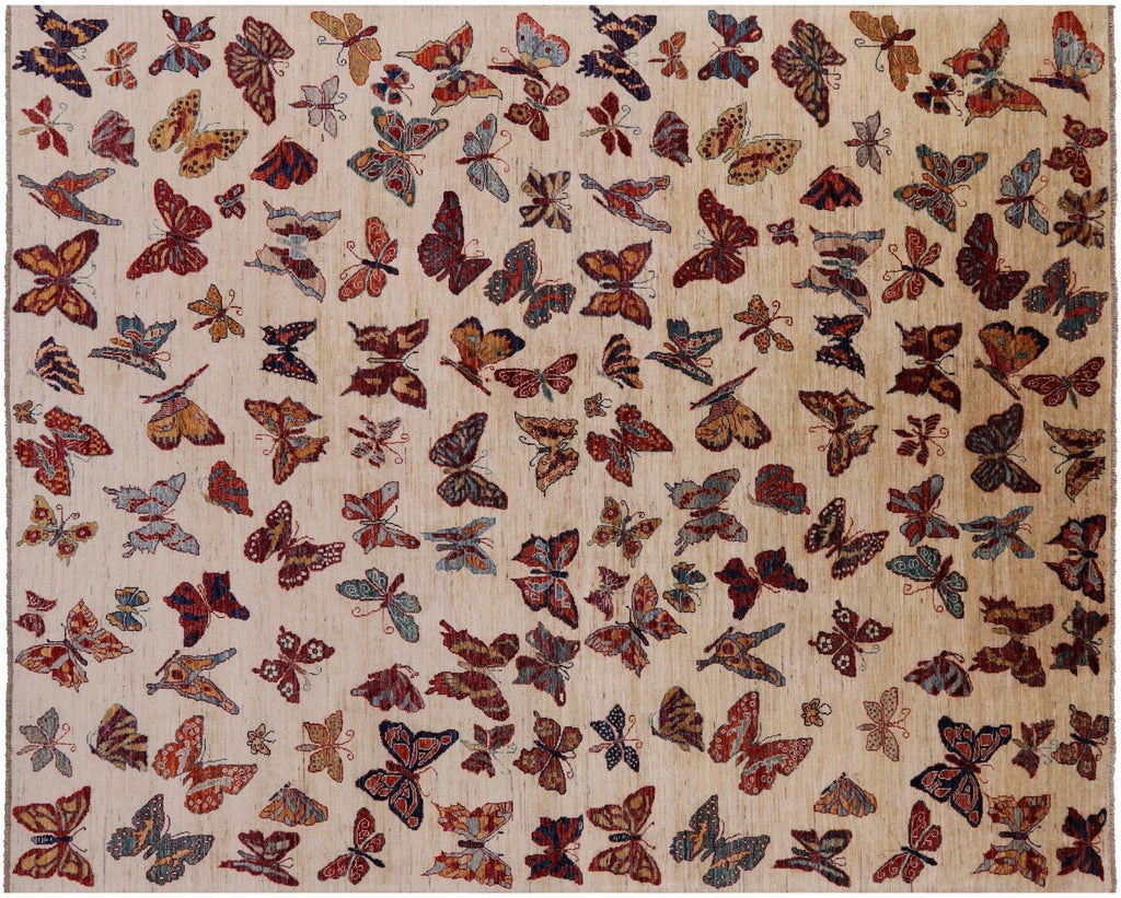 Butterflies Persian Gabbeh Handmade Wool Rug - Manhattan Rugs
