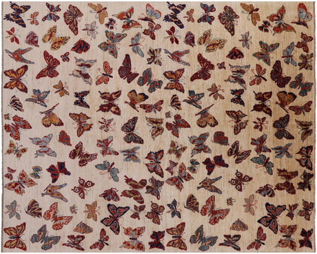 Butterflies Persian Gabbeh Handmade Wool Rug - Manhattan Rugs