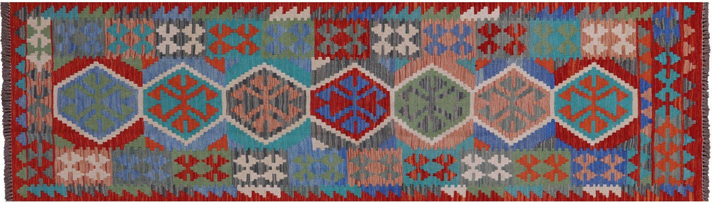 Reversible Kilim Flat Weave Wool On Wool Runner Rug - Manhattan Rugs
