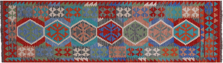 Reversible Kilim Flat Weave Wool On Wool Runner Rug - Manhattan Rugs