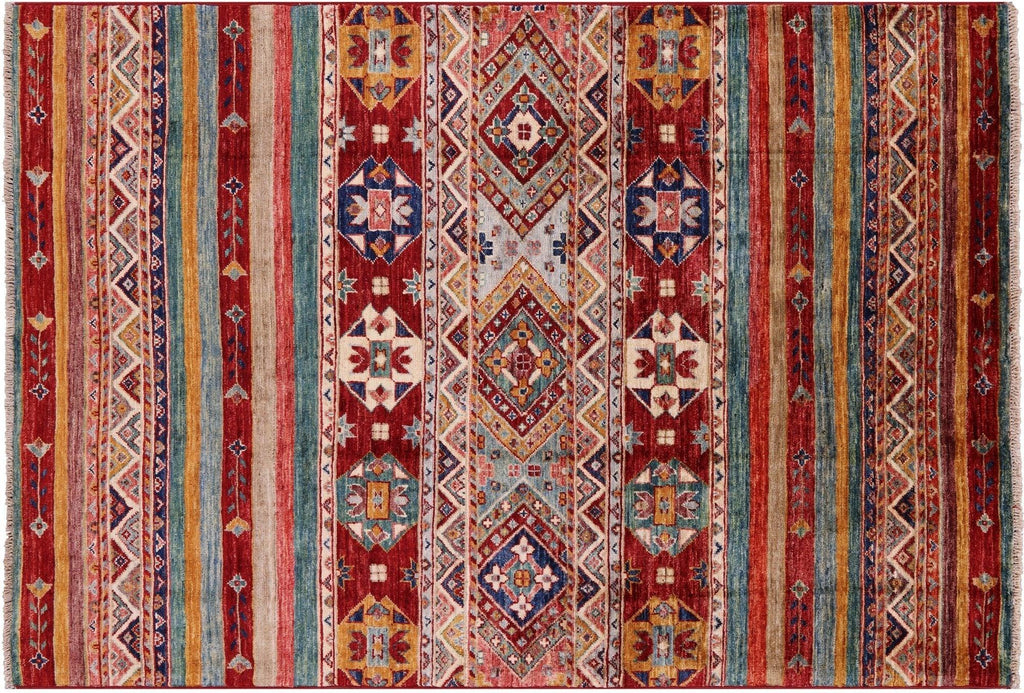 Hand-Knotted Khorjin Super Kazak Wool Rug - Manhattan Rugs