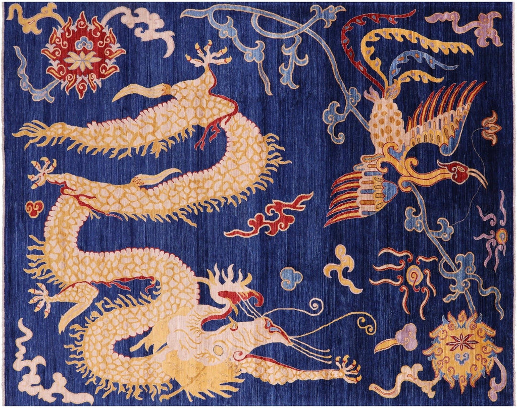 Hand Knotted Dragon And Phoenix Design Wool Rug - Manhattan Rugs