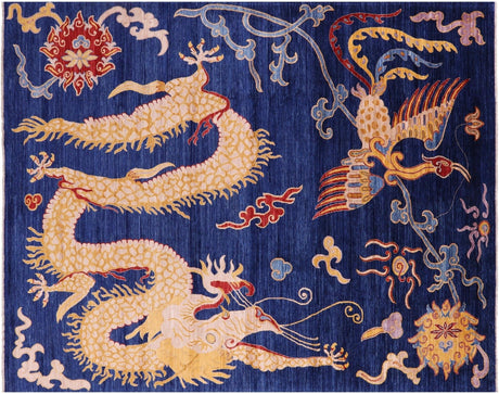 Hand Knotted Dragon And Phoenix Design Wool Rug - Manhattan Rugs