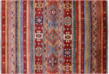 Hand Knotted Wool Super Kazak Khorjin Rug - Manhattan Rugs