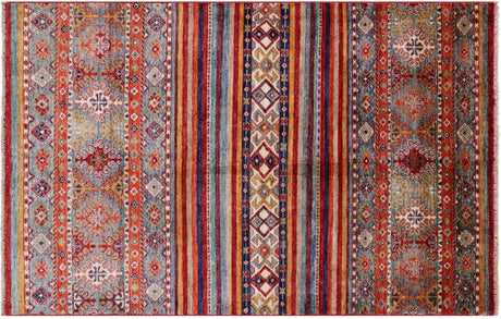 Hand Knotted Wool Super Kazak Khorjin Rug - Manhattan Rugs