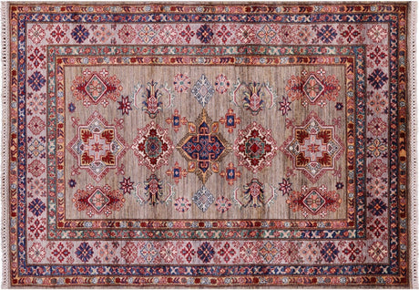 Super Kazak Geometric Hand-Knotted Wool Rug - Manhattan Rugs